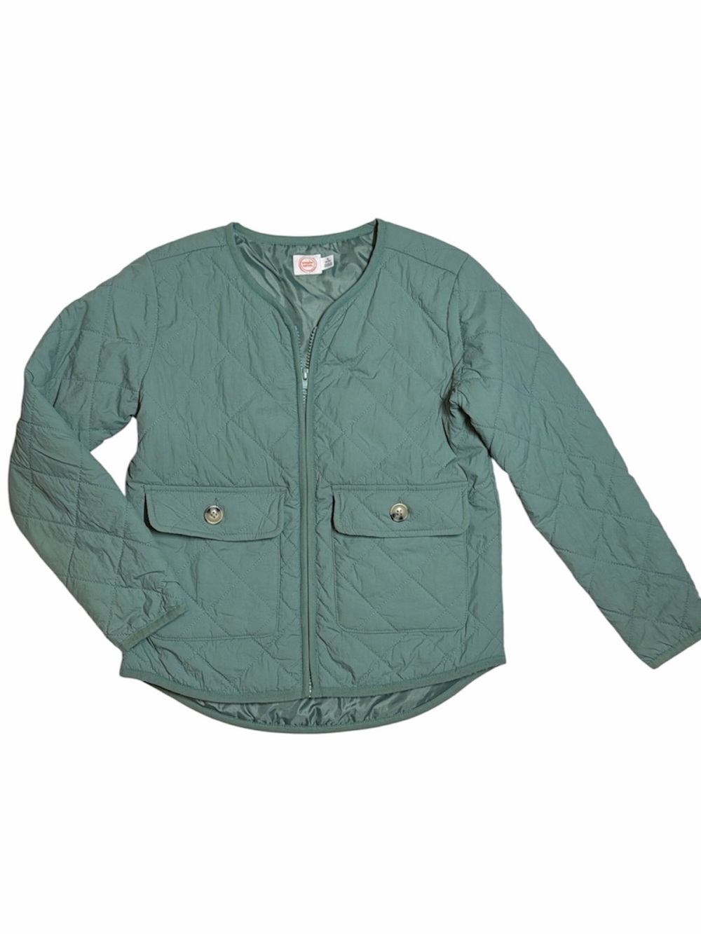 Wonder Nation Kids Quilted Long-Sleeve Sage Green zip up jacket 6/6x